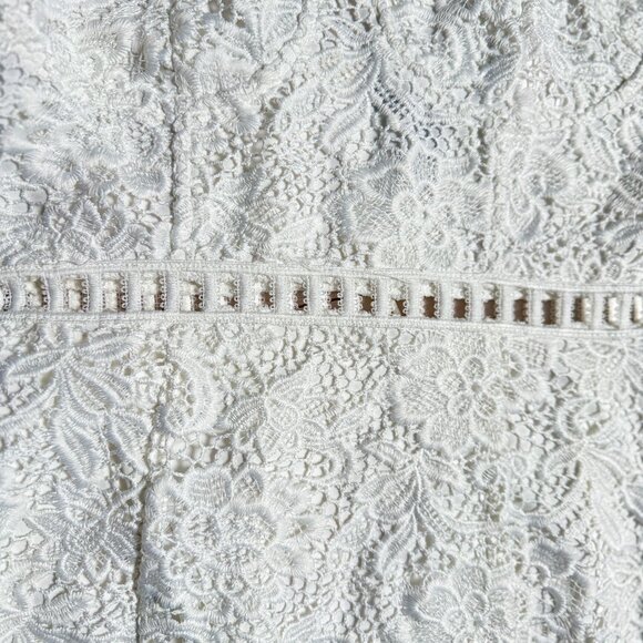 Forever 21 White Lace Floral Adjustable Strap Waist Cut Out Bodycon Dress Small - Picture 12 of 13